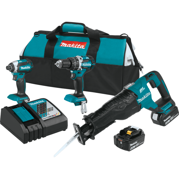 Makita XT328M  18V LXT® Lithium‑Ion Brushless Cordless 3‑Pc. Combo Kit (4.0Ah), (Reconditioned) - ToolSteal.com