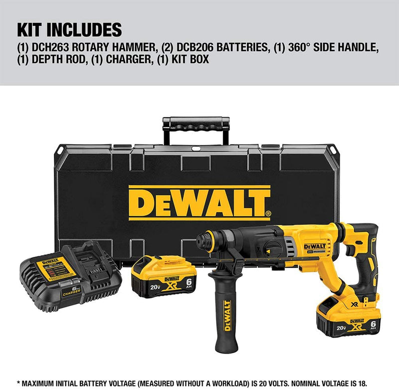 Dewalt DCH263R2 1-1/8 in. SDS Plus D-Handle Rotary Hammer Kit New