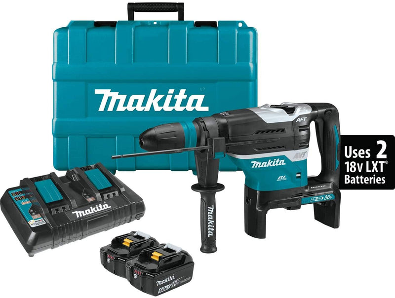 Makita XRH07PTUN 36V 18V X2 LXT Brushless 1‑9/16 in. Advanced AVT Rotary Hammer Kit, SDS‑MAX, AFT, AWS 5.0Ah, New