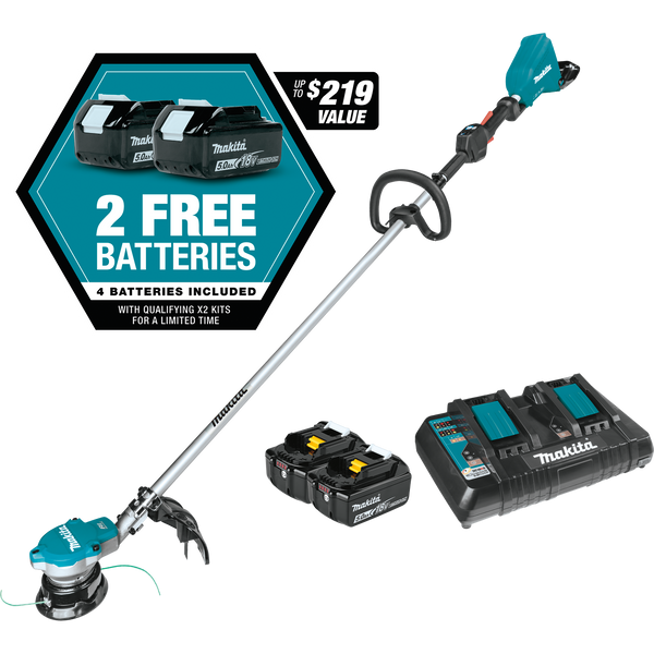 Makita XRU15PT1 18V X2 (36V) LXT® Lithium‑Ion Brushless Cordless String Trimmer Kit with 4 Batteries (5.0Ah) (New) - ToolSteal.com