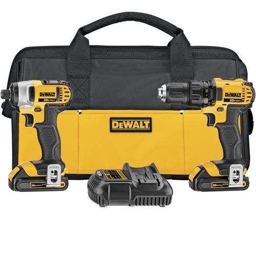 DeWALT DCK280C2R 20V MAX Lithium Ion Compact Drill Impact Combo Kit