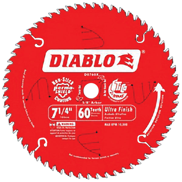 Diablo D0760A 7-1/4 in. x 60 Tooth Ultra Finish Saw Blade, New