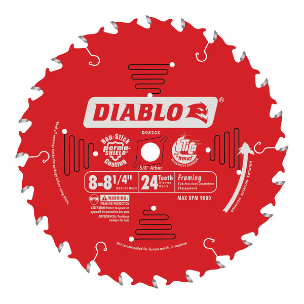 Diablo D0824X 8-1/4 in. x 24 Tooth Framing Saw Blade, New