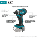 Makita CT225SYX-R 18V LXT Lithium‑Ion Compact Cordless 2‑Pc. Combo Kit 1.5Ah, Reconditioned