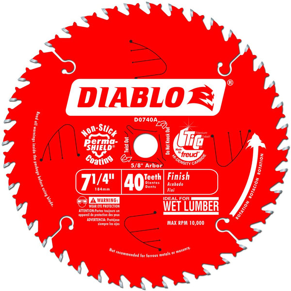 Diablo D0740A 7-1/4 in. x 40 Tooth Finish Saw Blade, New
