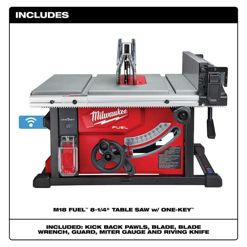 Milwaukee 2736-80 M18 FUEL 8-1/4 in. Table Saw w/ ONE-KEY, Reconditioned