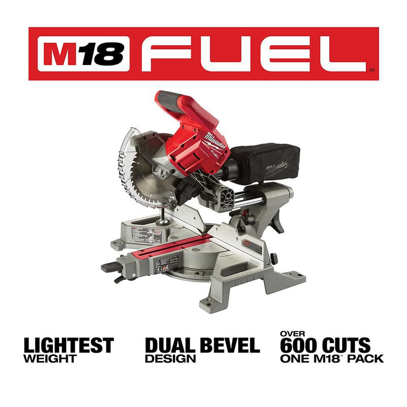 Milwaukee 2733-20 M18 FUEL 7-1/4 in. Dual Bevel Sliding Compound Miter Saw Tool Only, New