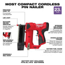 Milwaukee 2540-80 M12 Pin Nailer 23ga Bare Tool, Reconditioned