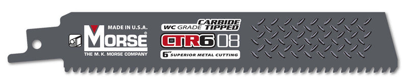 MK Morse CTR608MC15 (15 pack) 6 in. Carbide Tipped Reciprocating Saw Blade, New