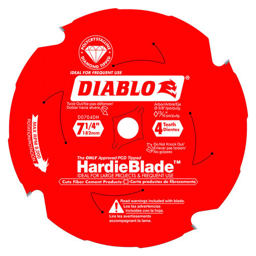 Diablo D0704DHA HardieBlade 7-1/4 in. x 4 Tooth Fiber Cement, New