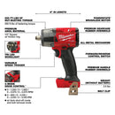 Milwaukee 2962-80 M18 FUEL 18V 1/2 in. Mid-Torque Impact Wrench - Bare Tool, Reconditioned