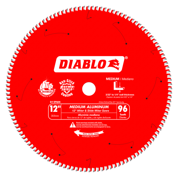 Diablo D1296N 12 in. X 96 Tooth Medium Aluminum Saw Blade, New