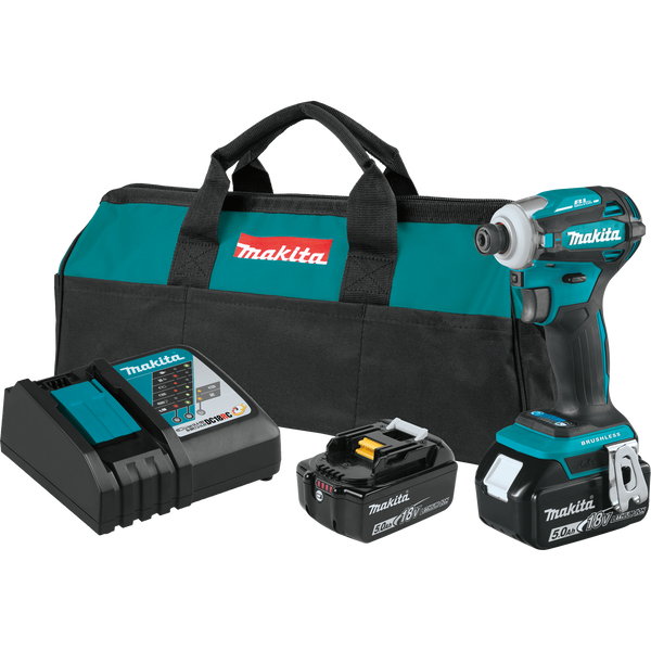 Makita XDT19T-R 18V LXT Lithium‑Ion Brushless Cordless Quick‑Shift Mode 4‑Speed Impact Driver Kit 5.0Ah, Reconditioned