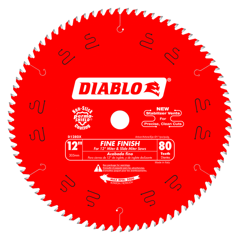 Diablo D1280X 12 in. x 80 Tooth Fine Finish Saw Blade, New
