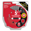 Diablo DCD050060H15G 5 in. 60 Grit ROS Hook & Lock Discs, New