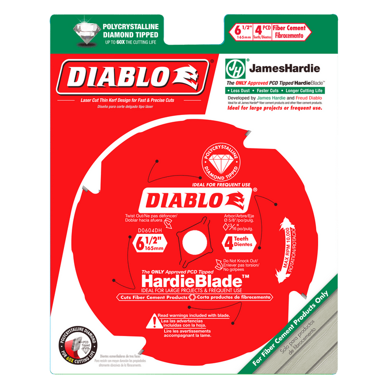 Diablo D0604DHA 6-1/2 in. X 4T PCD Fiber Cement HardieSaw Blade, New