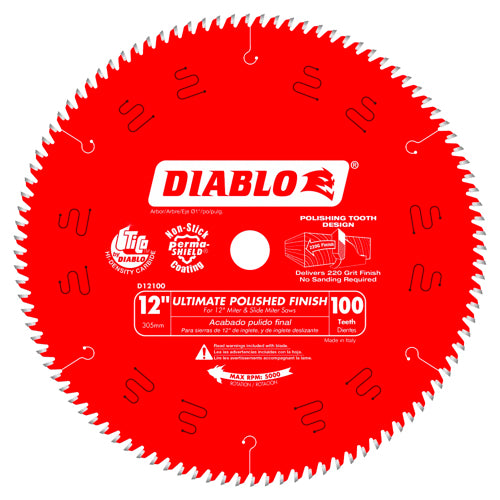 Diablo D12100X 12 in. x 100 Tooth Ultimate Polished Finish Saw Blade, New