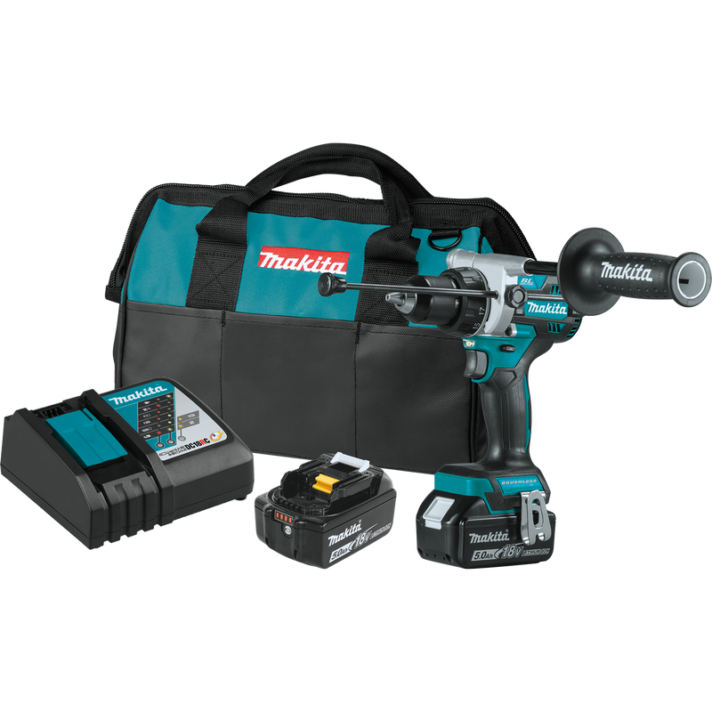 Makita XPH14T-R 18V LXT Lithium‑Ion Brushless Cordless 1/2 in. Hammer Driver‑Drill Kit 5.0Ah, Reconditioned