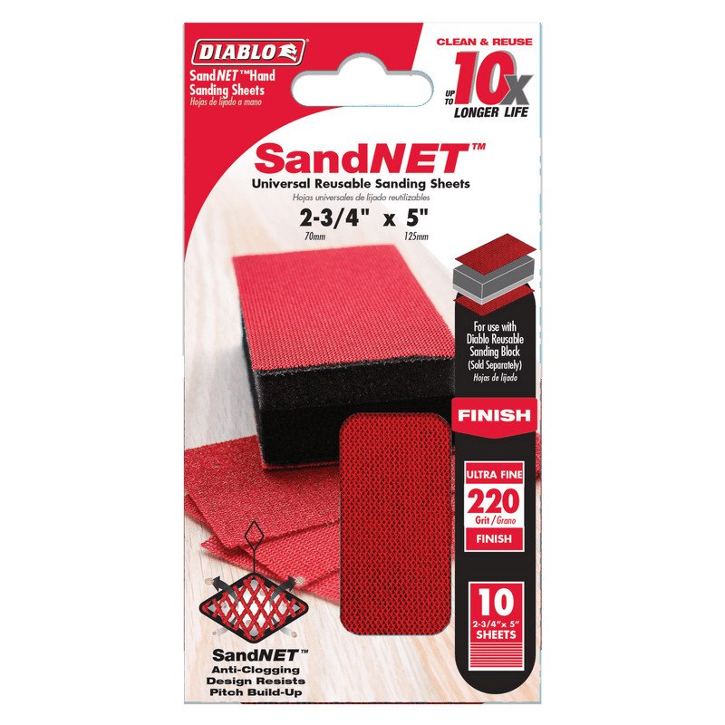 Diablo DND234220S10N 2-3/4 in. x 5 in. 220-Grit SandNET Reusable Sanding Sheets, New