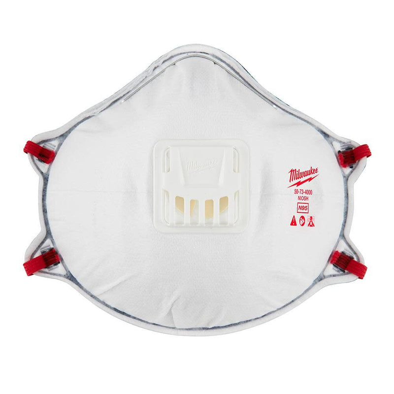 Milwaukee 48-73-4002 3 Pack N95 Valved Respirator with Gasket, New