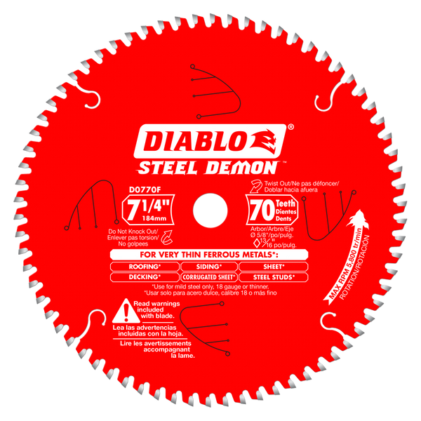 Diablo D0770FA Tools 7-1/4 in. x 70 Tooth Metal Cutting Saw Blade, New