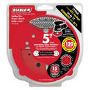 Diablo DCD050120H15G 5 in. 120 Grit ROS Hook & Lock Discs, New