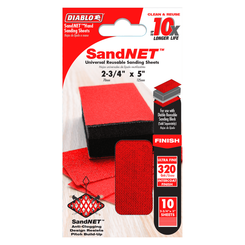 Diablo DND234320S10N 2-3/4 in. x 5 in. 320-Grit SandNET Reusable Sanding Sheets, New