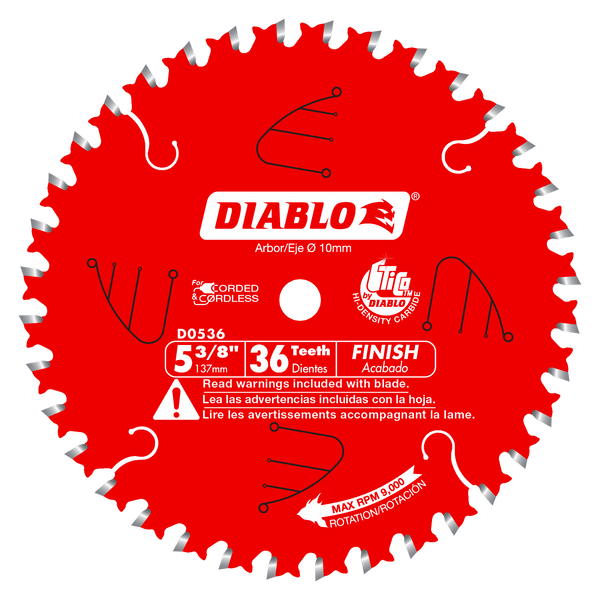 Diablo D0536X 5-3/8 in. x 36 Tooth Finish Trim Saw Blade, New