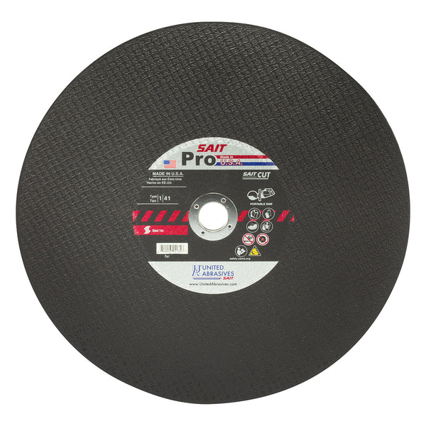 United Abrasives 24140 14x1/8x20mm Pro Metal Economical Portable Saw Cut-Off Wheel, 1 Pack, New