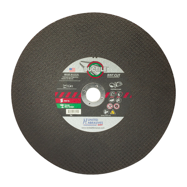 United Abrasives 23453 14X1/8X1 Ductile Heavy Duty Specialty Portable Saw Cut-Off Wheel, 1 Pack, New