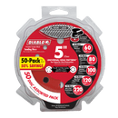 Diablo DCD050ASTH50G 5 in. ROS Hook & Lock Disc Assorted Pack, New