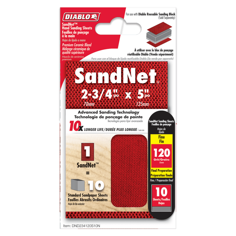Diablo DND234120S10N 2-3/4 in. x 5 in. 120-Grit SandNET Reusable Sanding Sheets, New