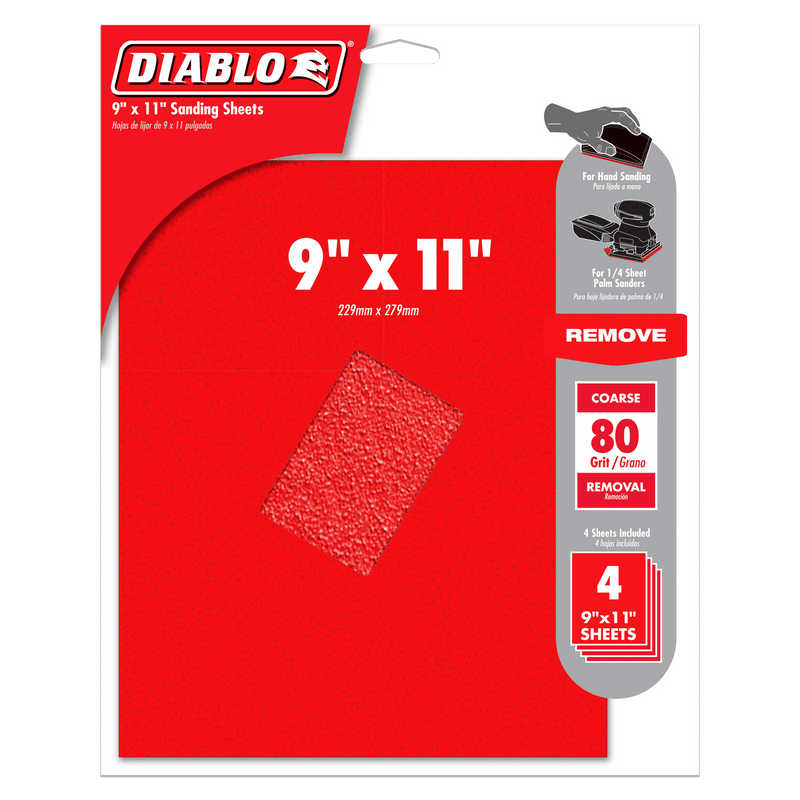 Diablo DCS911080S04G 9 in. x 11 in. 80-Grit Sanding Sheet, New