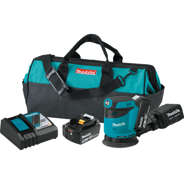 Makita XOB01T-R 18V LXT Lithium‑Ion Cordless 5 in. Random Orbit Sander Kit 5.0Ah, Reconditioned