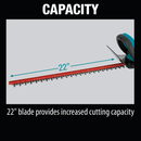 Makita XHU02Z-R 18V LXT Lithium‑Ion Cordless 22 in. Hedge Trimmer, Tool Only, Reconditioned