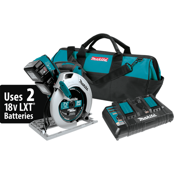 Makita XSH01PT 18V X2 LXT® Lithium‑Ion (36V) Cordless 7‑1/4” Circular Saw Kit (5.0Ah), (New) - ToolSteal.com