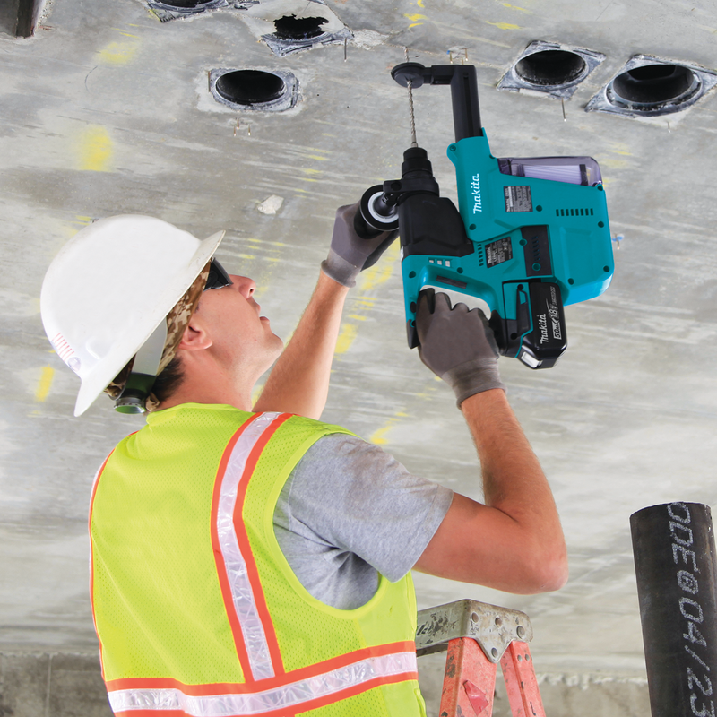 Makita XRH011TX-R 18V LXT Lithium‑Ion Brushless Cordless 1 in. Rotary Hammer Kit, accepts SDS‑PLUS bits, w/ HEPA Dust Extractor, 5.0Ah (Reconditioned)