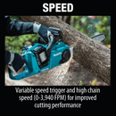 Makita XCU03PT1-R 36V 18V X2 LXT Brushless 14 in. Chain Saw Kit with 4 Batteries 5.0Ah, Reconditioned