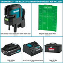Makita SK106GDNAX-R 12V max CXT Lithium‑Ion Cordless Self‑Leveling Cross‑Line/4‑Point Green Beam Laser Kit 2.0Ah, Reconditioned