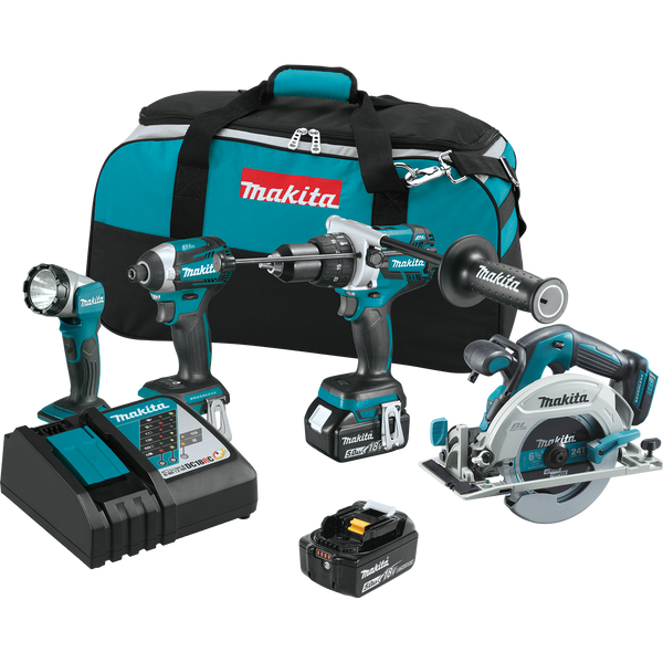 Makita XT449T 18V LXT® Lithium‑Ion Brushless Cordless 4‑Pc. Combo Kit (5.0Ah), (New) - ToolSteal.com