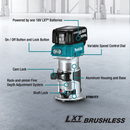 Makita XTR01T7-R 18V LXT Lithium‑Ion Brushless Cordless Compact Router Kit 5.0Ah Reconditioned