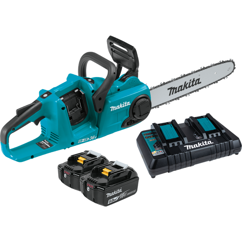 Makita XCU03PT-R 36V 18V X2 LXT Brushless 14 in. Chain Saw Kit 5.0Ah, Reconditioned
