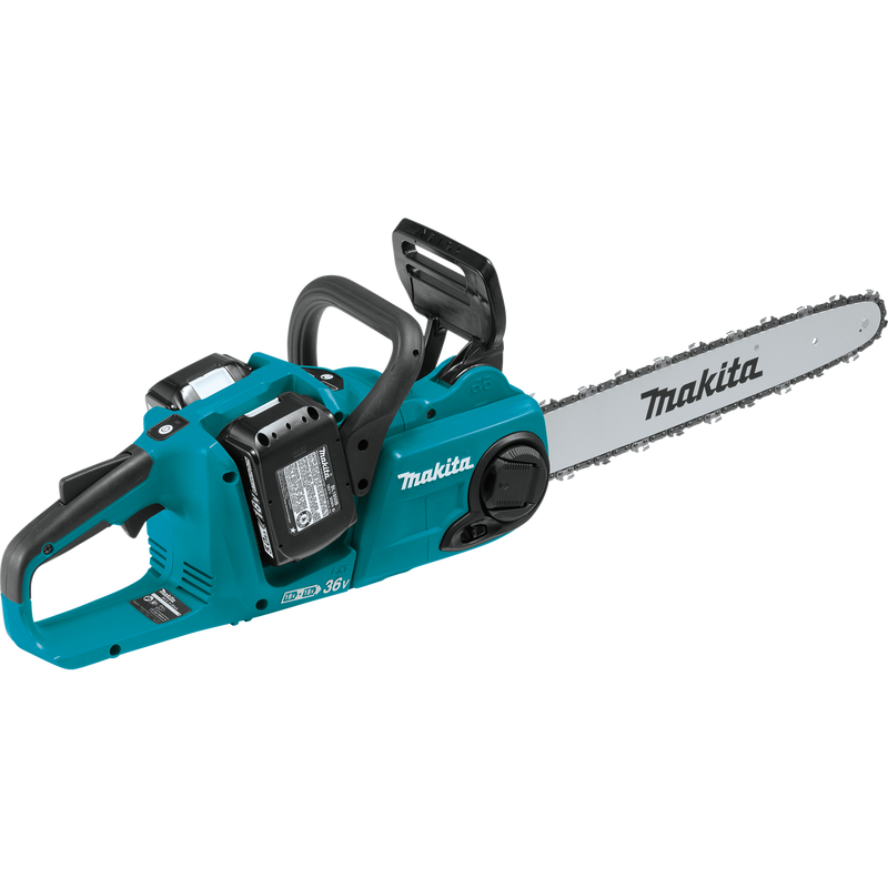 Makita XCU04PT1-R 36V 18V X2 LXT Brushless 16 in. Chain Saw Kit with 4 Batteries 5.0Ah, Reconditioned