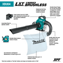 Makita XBU04PTV 36V 18V X2 LXT Brushless Blower Kit with Vacuum Attachment Kit 5.0Ah, New
