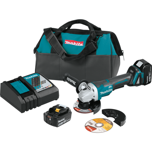 Makita XAG11T 18V LXT Lithium‑Ion Brushless Cordless 4‑1/2 in. / 5 in. Paddle Switch Cut‑Off/Angle Grinder Kit, with Electric Brake 5.0Ah, New