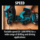 Makita XAD02-R 18V LXT Li‑Ion Cordless 3/8 in. Angle Drill Kit 3.0Ah Reconditioned