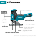 Makita XVJ01Z 18V LXT Lithium‑Ion Brushless Cordless Barrel Grip Jig Saw, Tool Only, New