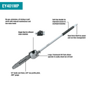 Makita XUX02SM1X4-R 18V LXT Lithium‑Ion Brushless Cordless Couple Shaft Power Head Kit With 13 in. String Trimmer & 10 in. Pole Saw Attachments 4.0Ah, Reconditioned