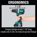 Makita XPH12R-R 18V LXT Li‑Ion Compact Brushless Cordless 1/2 in. Hammer Driver‑Drill Kit 2.0Ah, Reconditioned