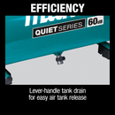 Makita MAC320Q-R Quiet Series 1‑1/2 HP, 3 Gallon, Oil‑Free, Electric Air Compressor, Reconditioned